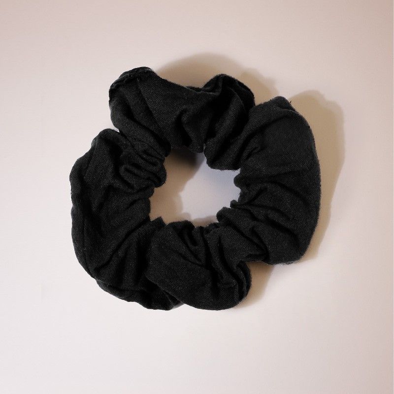 12 élastiques à cheveux plats noirs en coton bio - La Fabrique Green